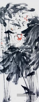 old eating soup Ölbilder verkaufen - Chang dai chien lotus 6 old China ink